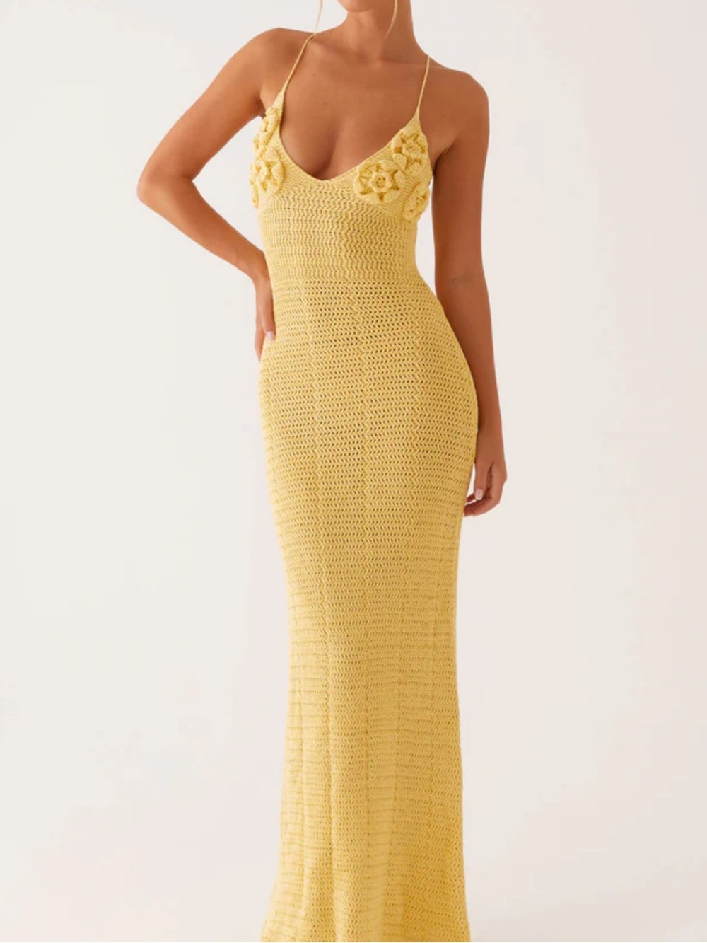 SOLD OUT Peppermayo Zara Rose Crochet Maxi Dress - Yellow